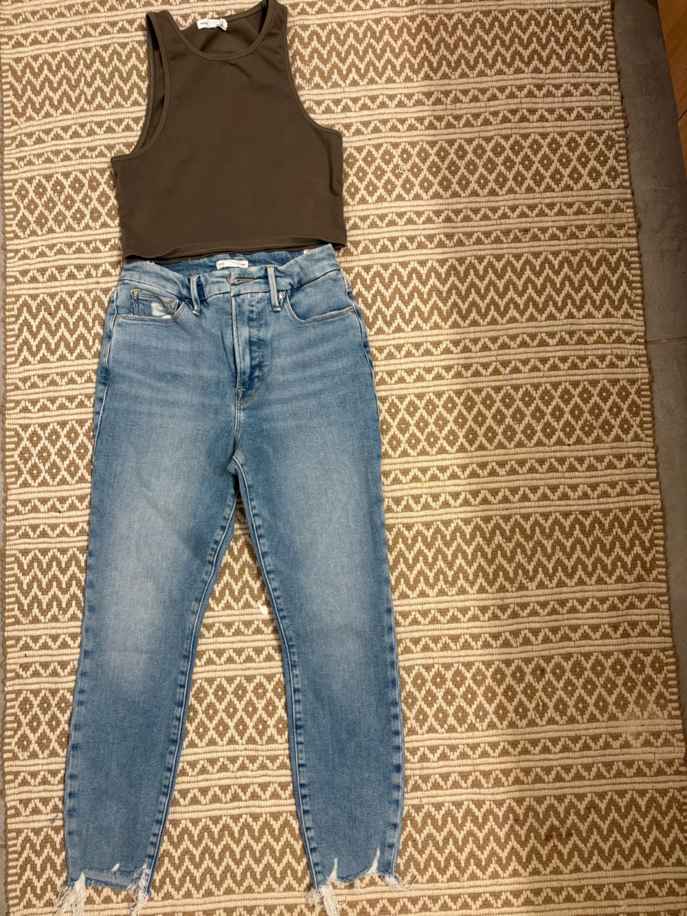Good American Denim & Seamless Tank Bundle | Size 4/27 Jeans + Size 1 Tank